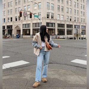 DENIM / SHERPA OVERSIZED JACKET